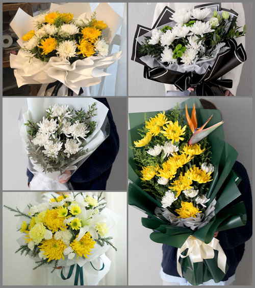 山东莱芜莱城区口镇镇白事花束代送